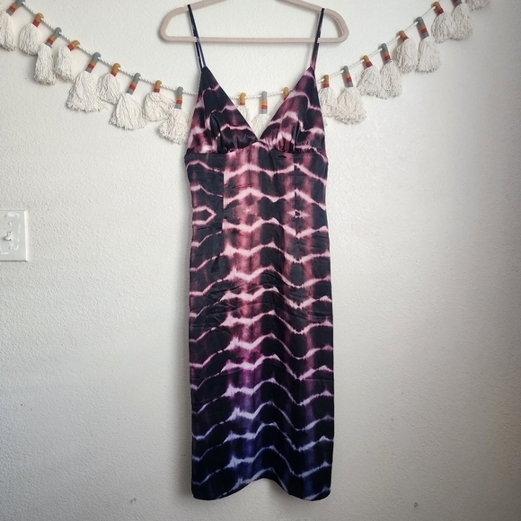 REVOLVE Dresses & Skirts - LPA Revolve Lunetta Slip Dress In Heidi Purple Tie Day V-neck Abstract Y2k NWT M